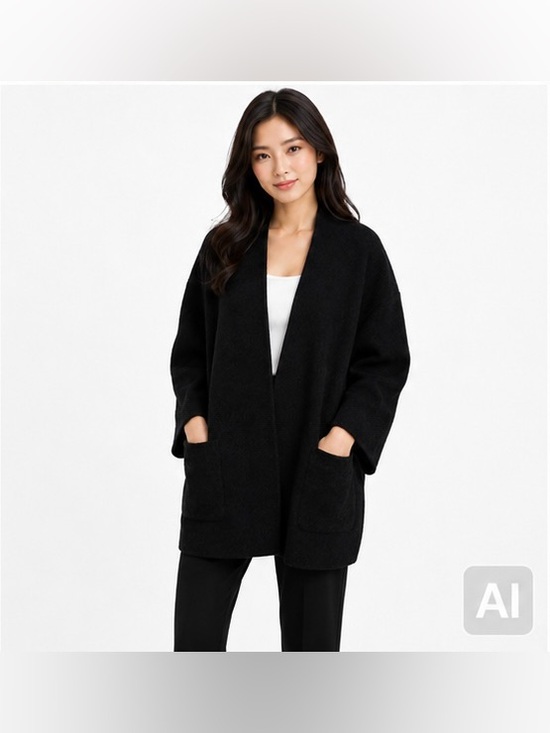 Wilfred Sweaters - Wilfred Extra Fine Merino Wool Open Front Cardigan Black XS